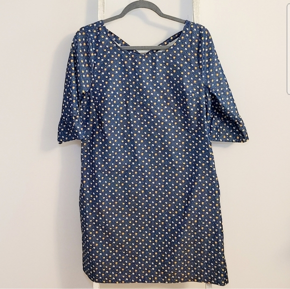 Modcloth large floral 3/4 sleeve criss cross back pocket dress - Picture 1 of 7